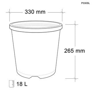 33cm Black Plastic Pot