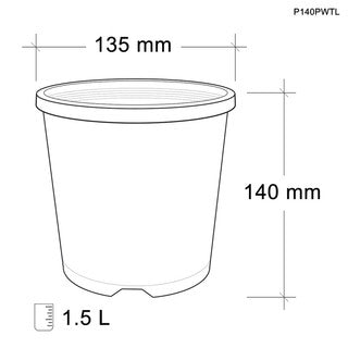 14cm Black Plastic Pot