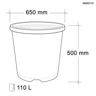 65cm Advanced Black Plastic Pot